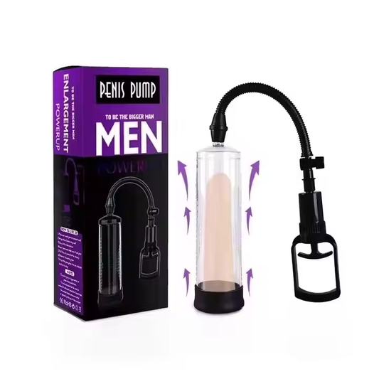 Penis pump with packaging on a white background
