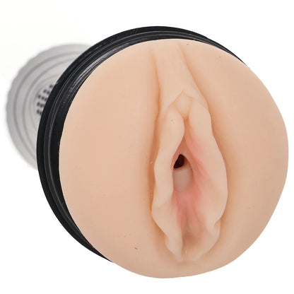 Realistic silicone pocket pussy male masturbator with textured internal canal