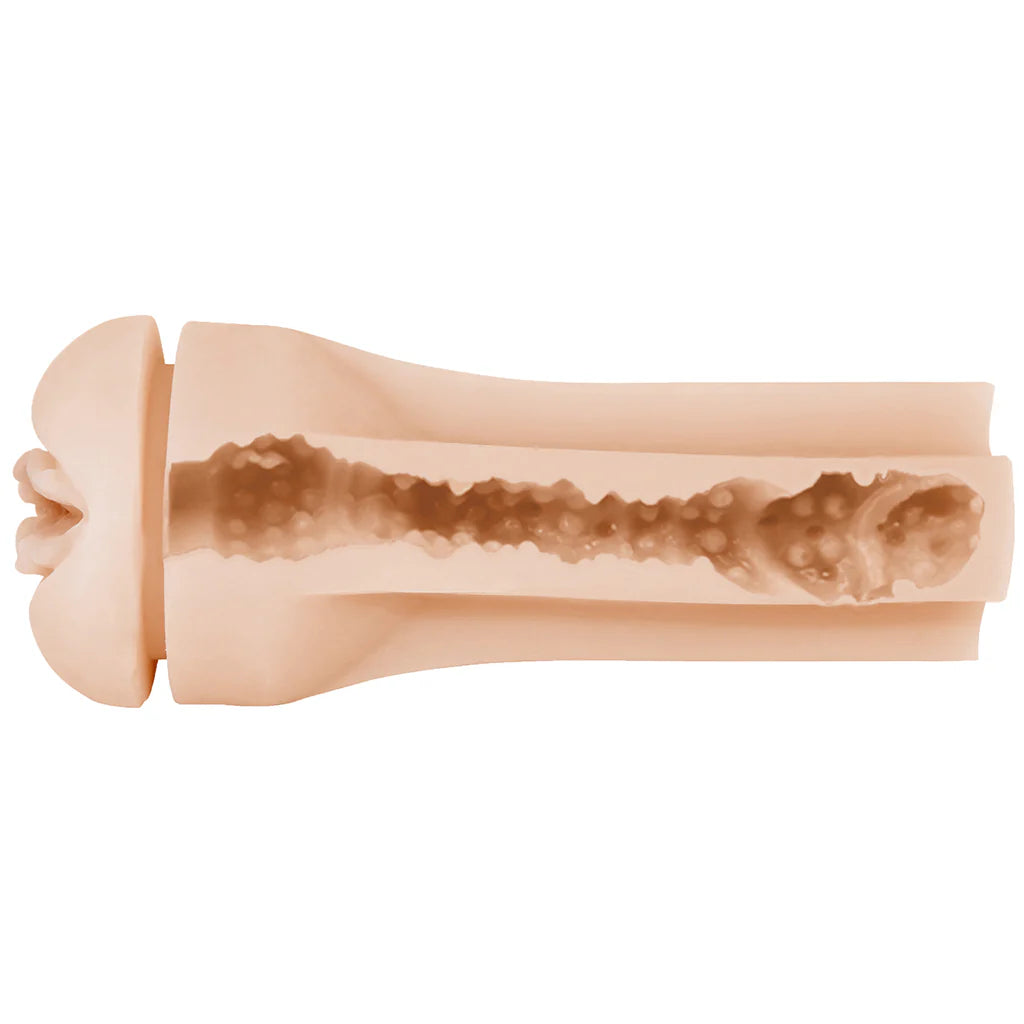 Realistic silicone pocket pussy male masturbator with textured internal canal