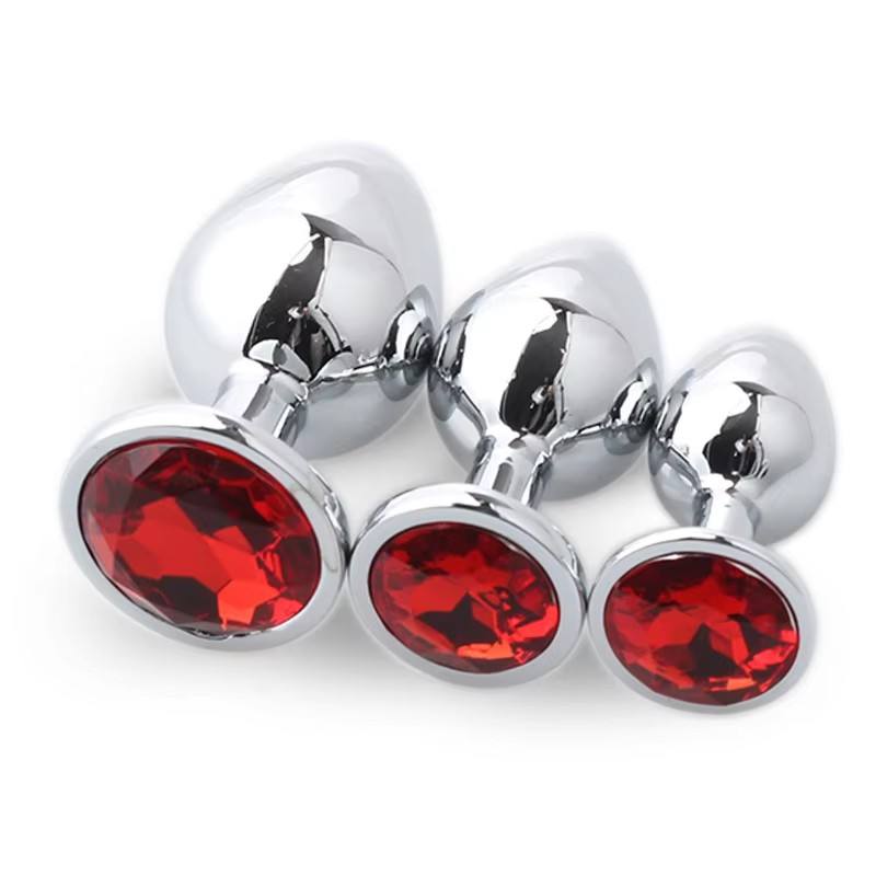 3-piece stainless steel metal anal plug set for beginners and advanced users