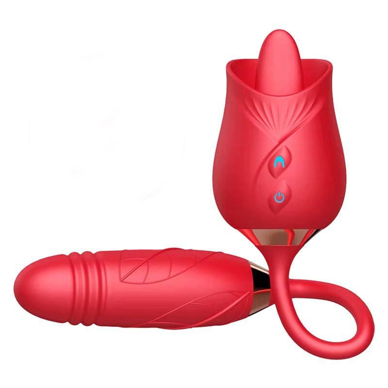 Rose Vibrator Tongue with Licking and Sucking Action