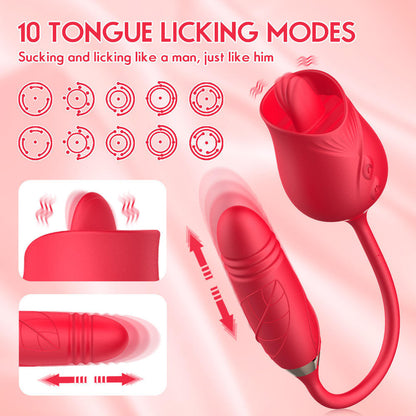 Rose Vibrator Tongue with Licking and Sucking Action